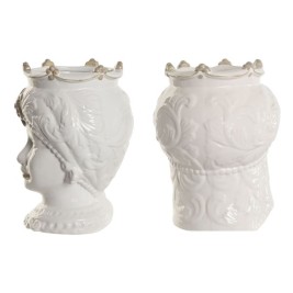 Саксия Home ESPRIT Бял Бежов Порцелан 15 x 15 x 26.5 cm (2 броя)