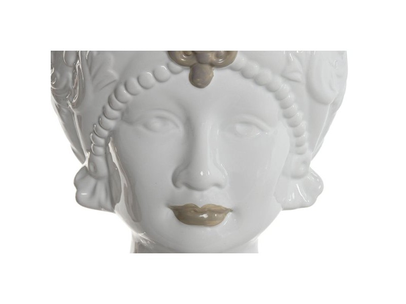 Саксия Home ESPRIT Бял Бежов Порцелан 15 x 15 x 26.5 cm (2 броя)