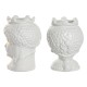 Саксия Home ESPRIT Бял Златен Порцелан 10 x 10 x 14 cm (2 броя)