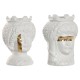 Саксия Home ESPRIT Бял Златен Порцелан 10 x 10 x 14 cm (2 броя)