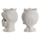 Саксия Home ESPRIT Бял Златен Порцелан 15 x 15 x 26.5 cm (2 броя)