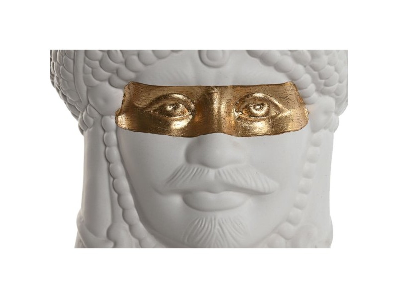 Саксия Home ESPRIT Бял Златен Порцелан 15 x 15 x 26.5 cm (2 броя)