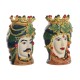 Саксия Home ESPRIT Зелен Многоцветен Порцелан 20 x 20 x 29 cm (2 броя)