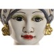 Саксия Home ESPRIT Син Бял Златен Порцелан 15 x 15 x 26 cm (2 броя)