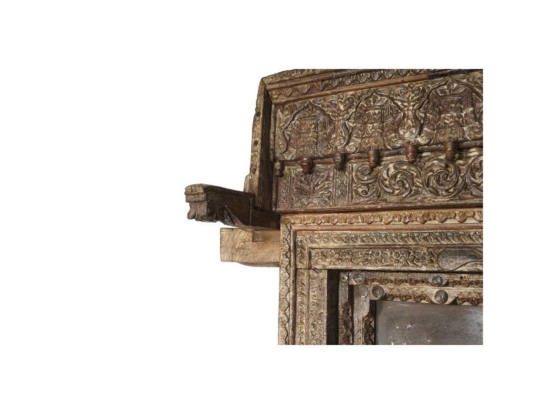 Декоративна Фигура за Градина Home ESPRIT Кафяв тиково дърво 120 X 46 X 190 cm Врата