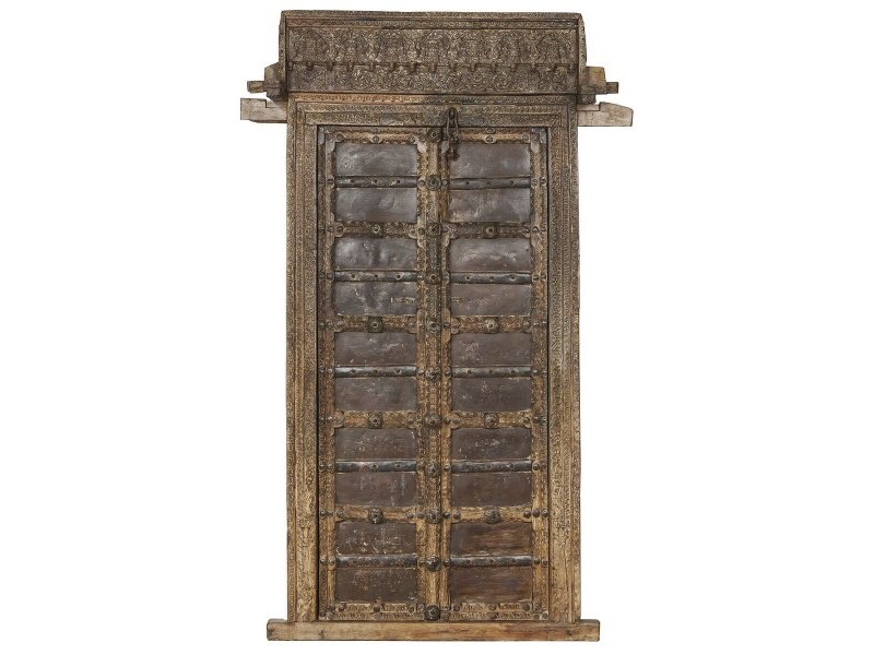 Декоративна Фигура за Градина Home ESPRIT Кафяв тиково дърво 120 X 46 X 190 cm Врата
