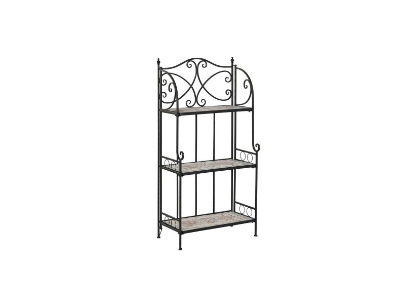 Лавица Home ESPRIT Черен Многоцветен Керамика железен 3 Рафтове 54 x 29 x 121 cm 58 x 31,5 x 117 cm