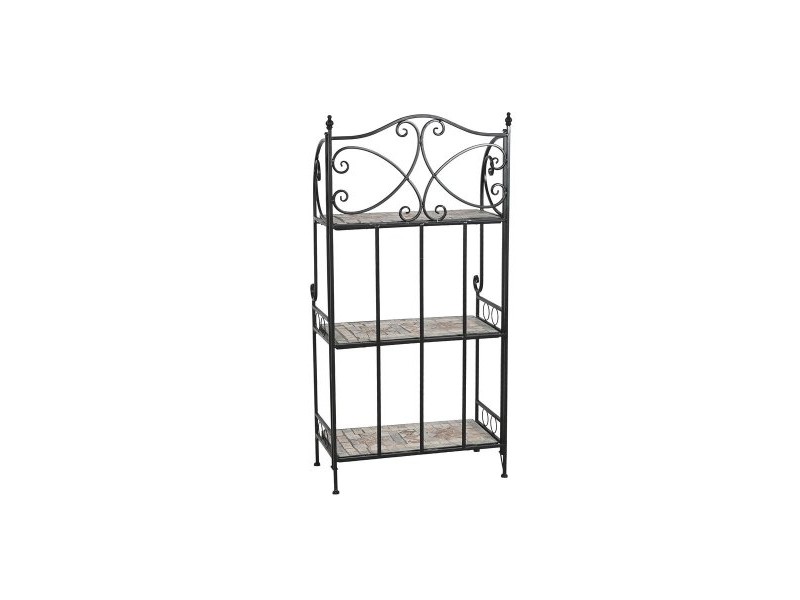 Лавица Home ESPRIT Черен Многоцветен Керамика железен 3 Рафтове 54 x 29 x 121 cm 58 x 31,5 x 117 cm