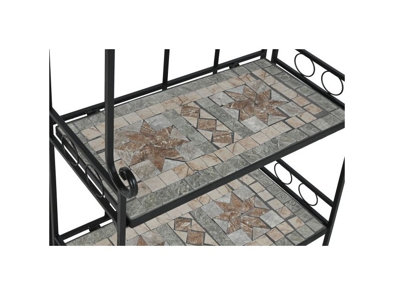 Лавица Home ESPRIT Черен Многоцветен Керамика железен 3 Рафтове 54 x 29 x 121 cm 58 x 31,5 x 117 cm
