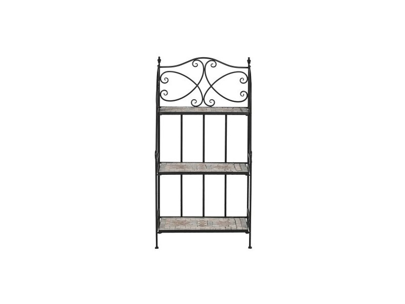 Лавица Home ESPRIT Черен Многоцветен Керамика железен 3 Рафтове 54 x 29 x 121 cm 58 x 31,5 x 117 cm