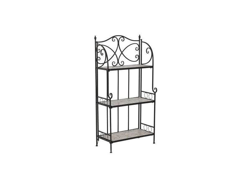 Лавица Home ESPRIT Черен Многоцветен Керамика железен 3 Рафтове 54 x 29 x 121 cm 58 x 31,5 x 117 cm