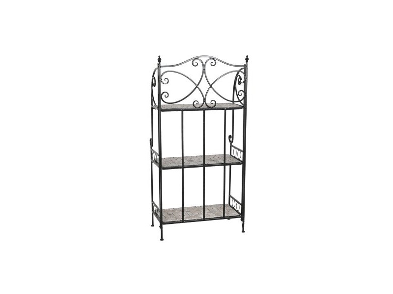 Лавица Home ESPRIT Черен Многоцветен Керамика железен 3 Рафтове 54 x 29 x 121 cm 58 x 31,5 x 117 cm