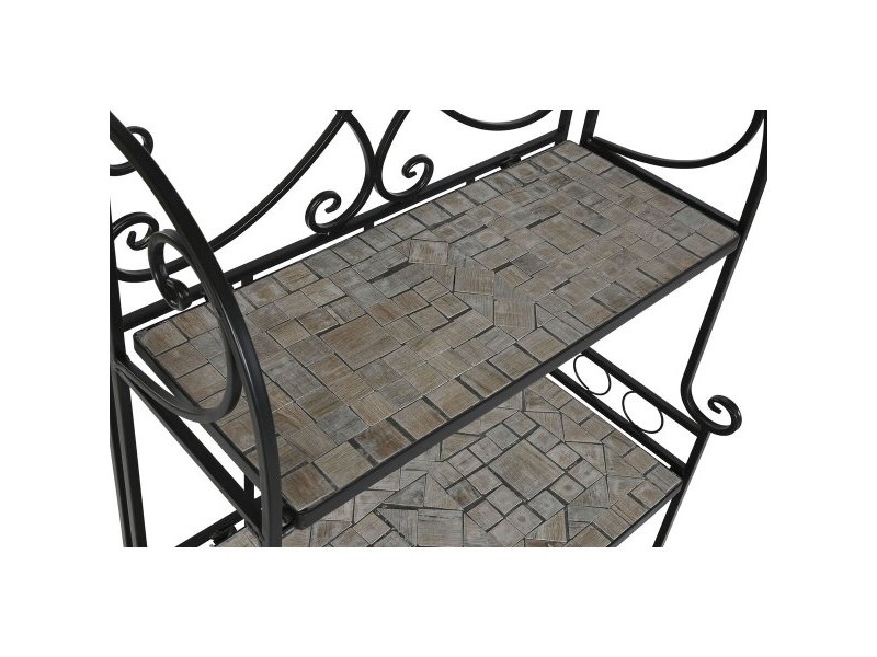 Лавица Home ESPRIT Черен Многоцветен Керамика железен 3 Рафтове 54 x 29 x 121 cm 58 x 31,5 x 117 cm