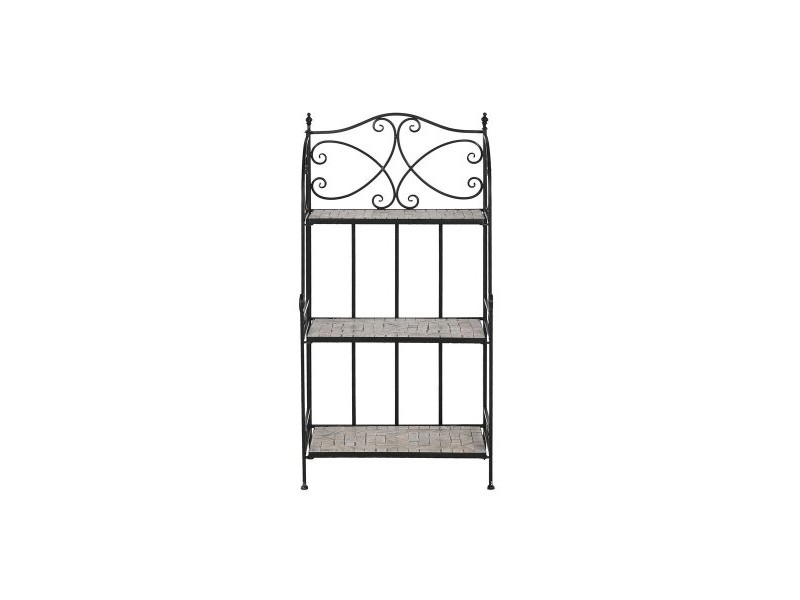 Лавица Home ESPRIT Черен Многоцветен Керамика железен 3 Рафтове 54 x 29 x 121 cm 58 x 31,5 x 117 cm