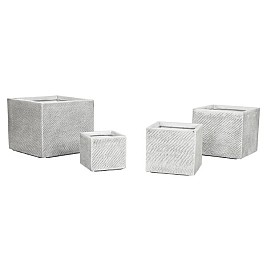 Саксия Home ESPRIT Сив Магнезиев 37 x 37 x 31,5 cm (4 броя)