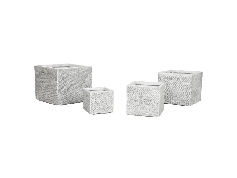 Саксия Home ESPRIT Сив Магнезиев 37 x 37 x 31,5 cm (4 броя)