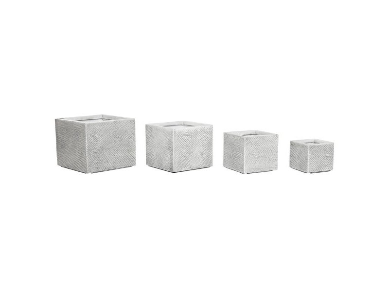 Саксия Home ESPRIT Сив Магнезиев 37 x 37 x 31,5 cm (4 броя)