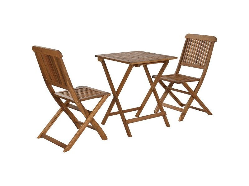Комплект от маса с 2 стола Home ESPRIT Кафяв 60 x 60 x 74 cm