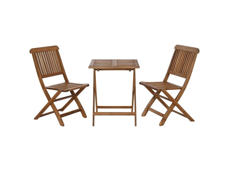 Комплект от маса с 2 стола Home ESPRIT Кафяв 60 x 60 x 74 cm