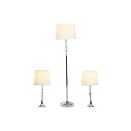 Лампион Home ESPRIT Бял Сребрист 50 W 220 V 35 x 35 x 150 cm (3 Части)