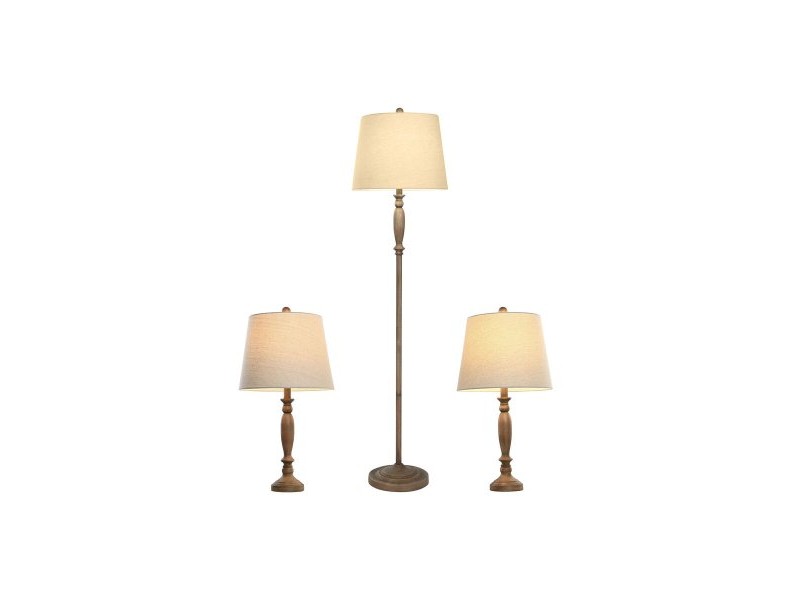 Лампион Home ESPRIT Кафяв Сметана 50 W 220 V 38 x 38 x 150 cm (3 Части)