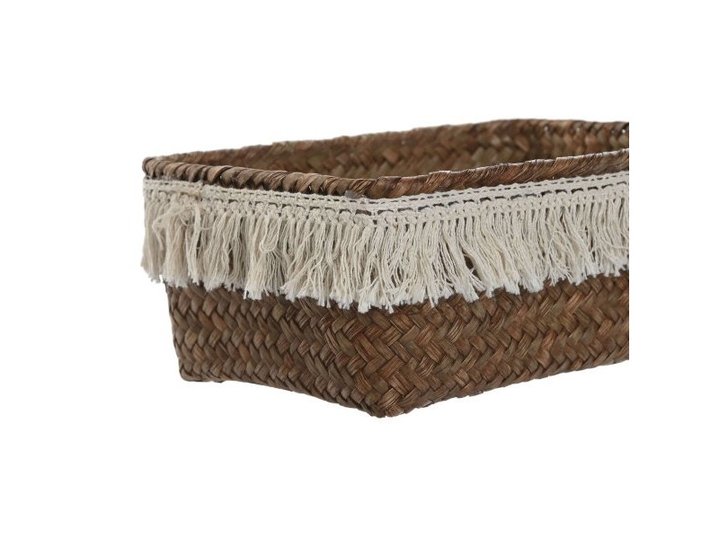 Игра на Кошници Home ESPRIT Естествено влакно Boho Износени 23 x 17 x 10 cm