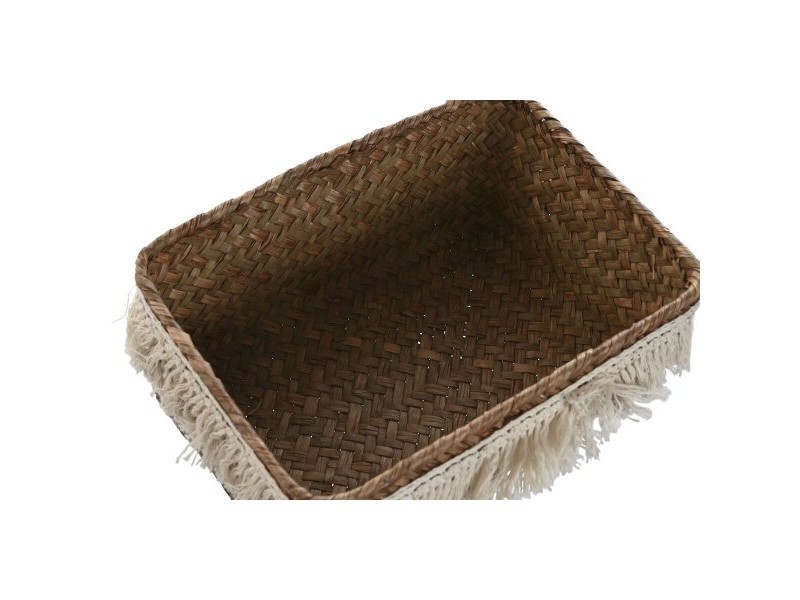 Игра на Кошници Home ESPRIT Естествено влакно Boho Износени 23 x 17 x 10 cm