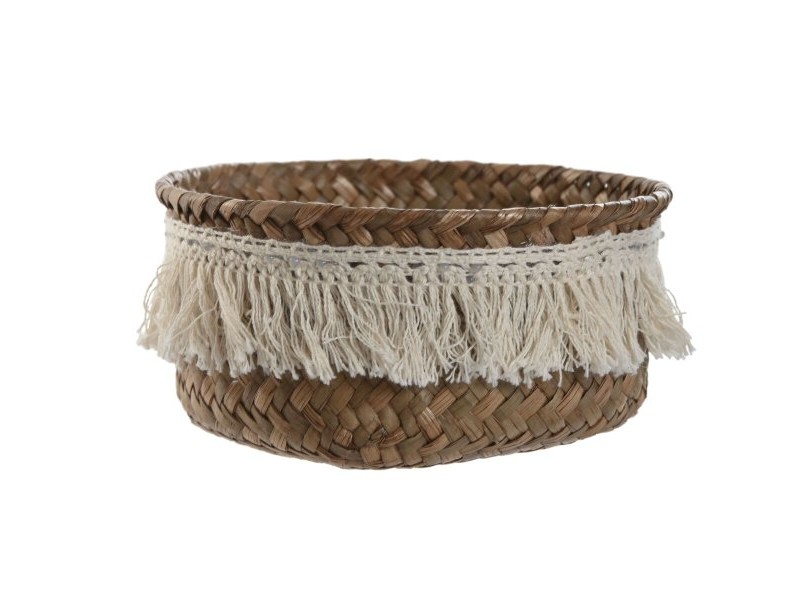 Игра на Кошници Home ESPRIT Естествено влакно Boho Износени 16 x 16 x 6 cm