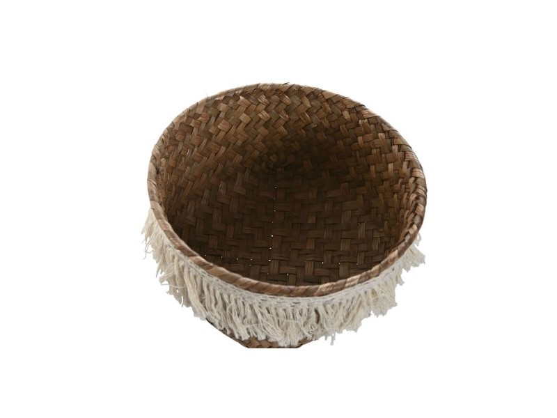 Игра на Кошници Home ESPRIT Естествено влакно Boho Износени 16 x 16 x 6 cm
