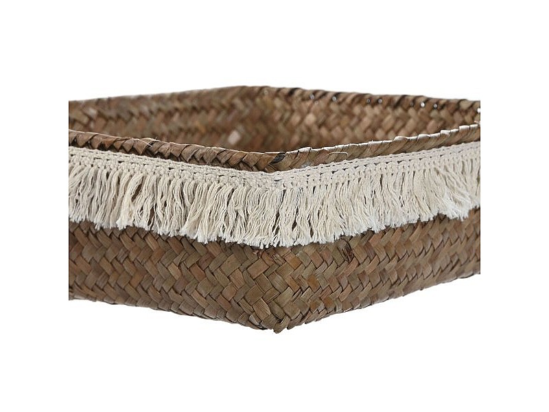 Игра на Кошници Home ESPRIT Естествено влакно Boho Износени 26 x 26 x 10 cm
