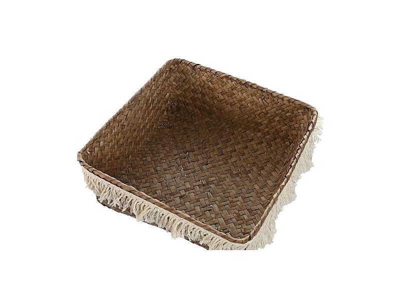 Игра на Кошници Home ESPRIT Естествено влакно Boho Износени 26 x 26 x 10 cm