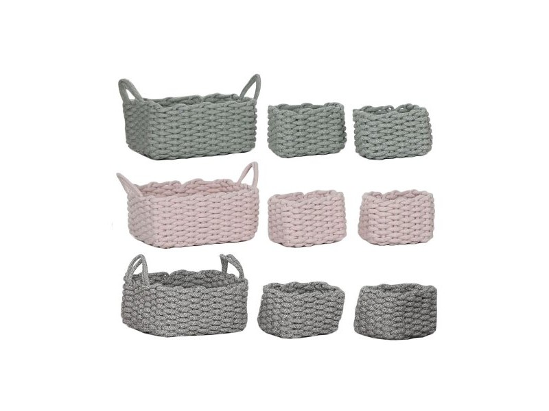 Игра на Кошници Home ESPRIT Въже 32 x 25 x 15 cm