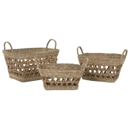 Игра на Кошници Home ESPRIT Морска трева Тропически 45 x 35 x 35 cm