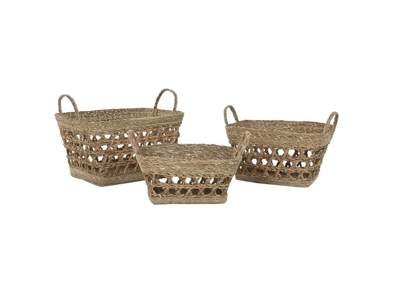 Игра на Кошници Home ESPRIT Морска трева Тропически 45 x 35 x 35 cm