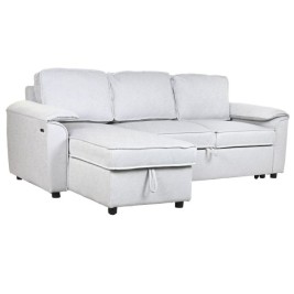 Разтегателен диван Home ESPRIT Светло сив Модерен 220 x 153 x 88 cm