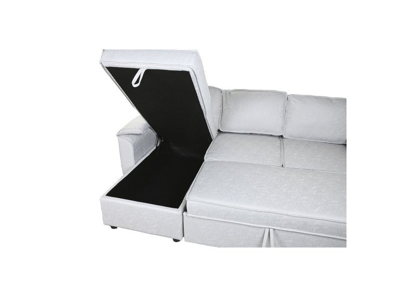 Разтегателен диван Home ESPRIT Светло сив Модерен 220 x 153 x 88 cm