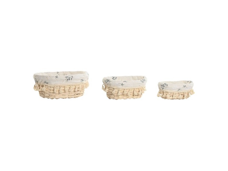 Игра на Кошници Home ESPRIT плетена ракита 29 x 22 x 12 cm