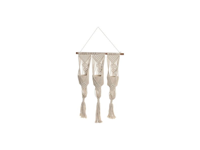 Саксия Home ESPRIT Памук Дървен Град 46 x 2 x 93 cm