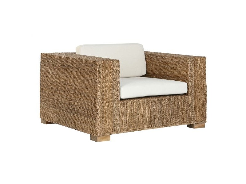 Градинско кресло Home ESPRIT Бял Естествен 117 x 92 x 65 cm