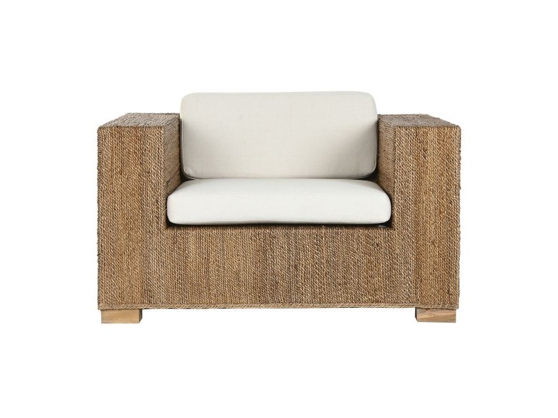 Градинско кресло Home ESPRIT Бял Естествен 117 x 92 x 65 cm