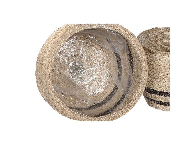 Саксия Home ESPRIT Кафяв влакно Арабин 60 x 60 x 52 cm (4 броя)