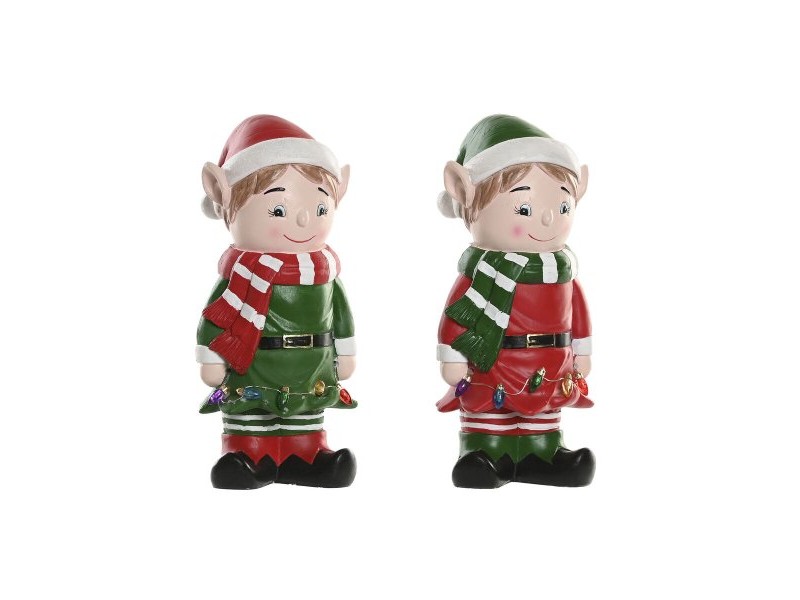 Коледна Украса Home ESPRIT Многоцветен Елф 15 X 13 X 32 cm (2 броя)