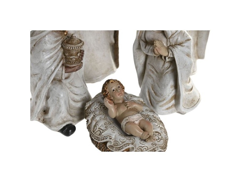 Рождествена Коледна Сцена Home ESPRIT Бял Смола 8 x 6 x 19 cm (8 Части)