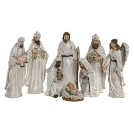 Рождествена Коледна Сцена Home ESPRIT Бял Смола 8 x 6 x 19 cm (8 Части)