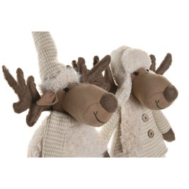 Коледна Украса Home ESPRIT Бял Бежов 25 x 18 x 44 cm (2 броя)