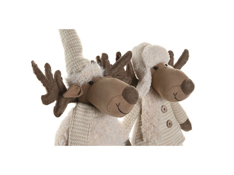 Коледна Украса Home ESPRIT Бял Бежов 25 x 18 x 44 cm (2 броя)