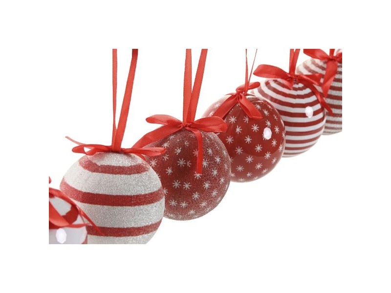 Коледни топки Home ESPRIT Бял Червен PVC (14 Части) Коледни топки Home ESPRIT Бял Червен PVC (14 Части)