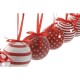 Коледни топки Home ESPRIT Бял Червен PVC (14 Части)