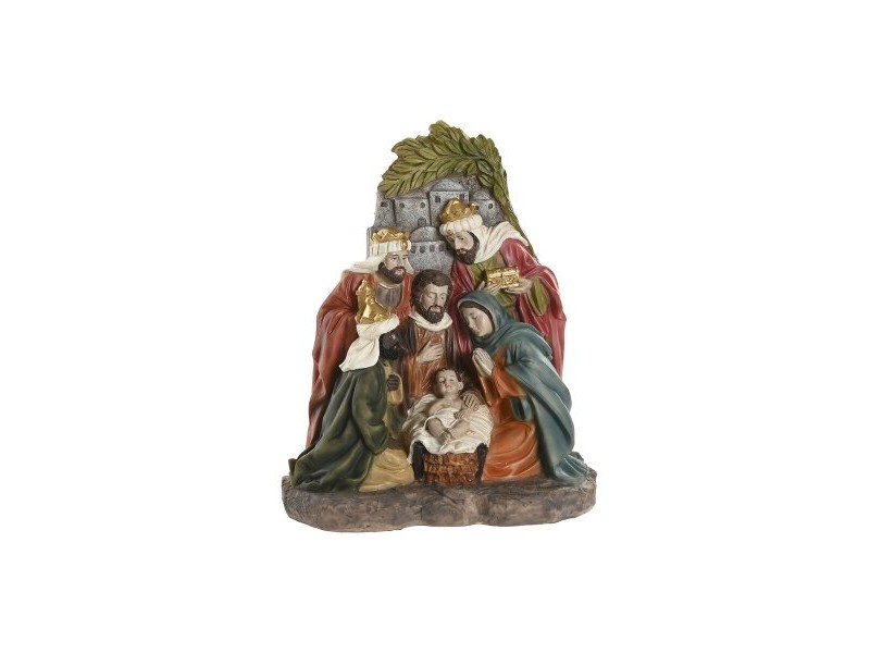 Рождествена Коледна Сцена Home ESPRIT Многоцветен Смола 17,5 X 9 X 20,5 CM