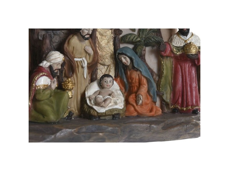 Рождествена Коледна Сцена Home ESPRIT Многоцветен Смола 21 X 8 X 12,5 CM